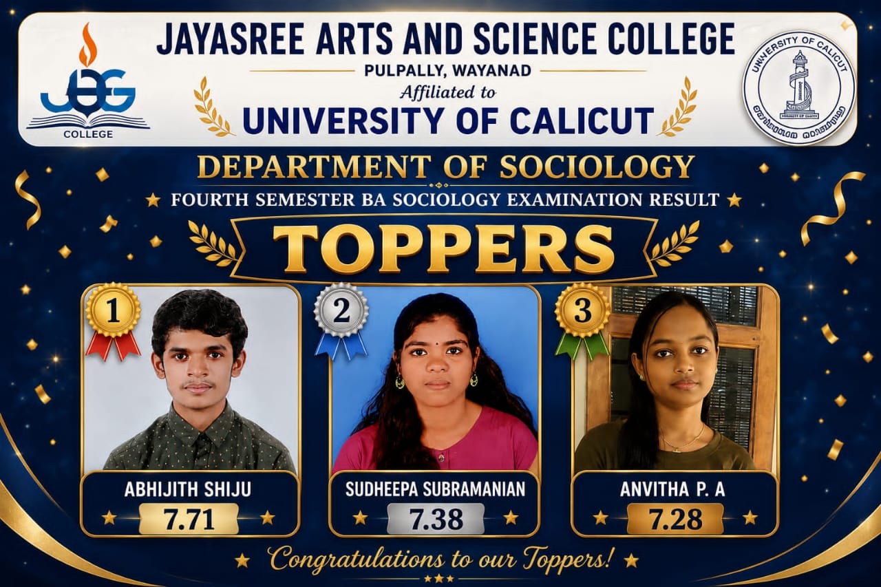 SOCIOLOGY (Hons:)FOURTH SEMESTER TOPPERS
